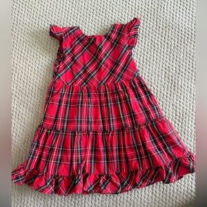 Girls size 4 J Crew Kids red tartan red plaid dress. Gently used